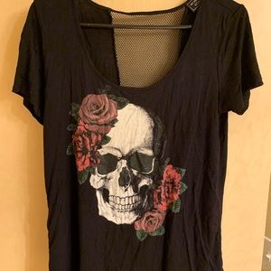 Skull & flowers top